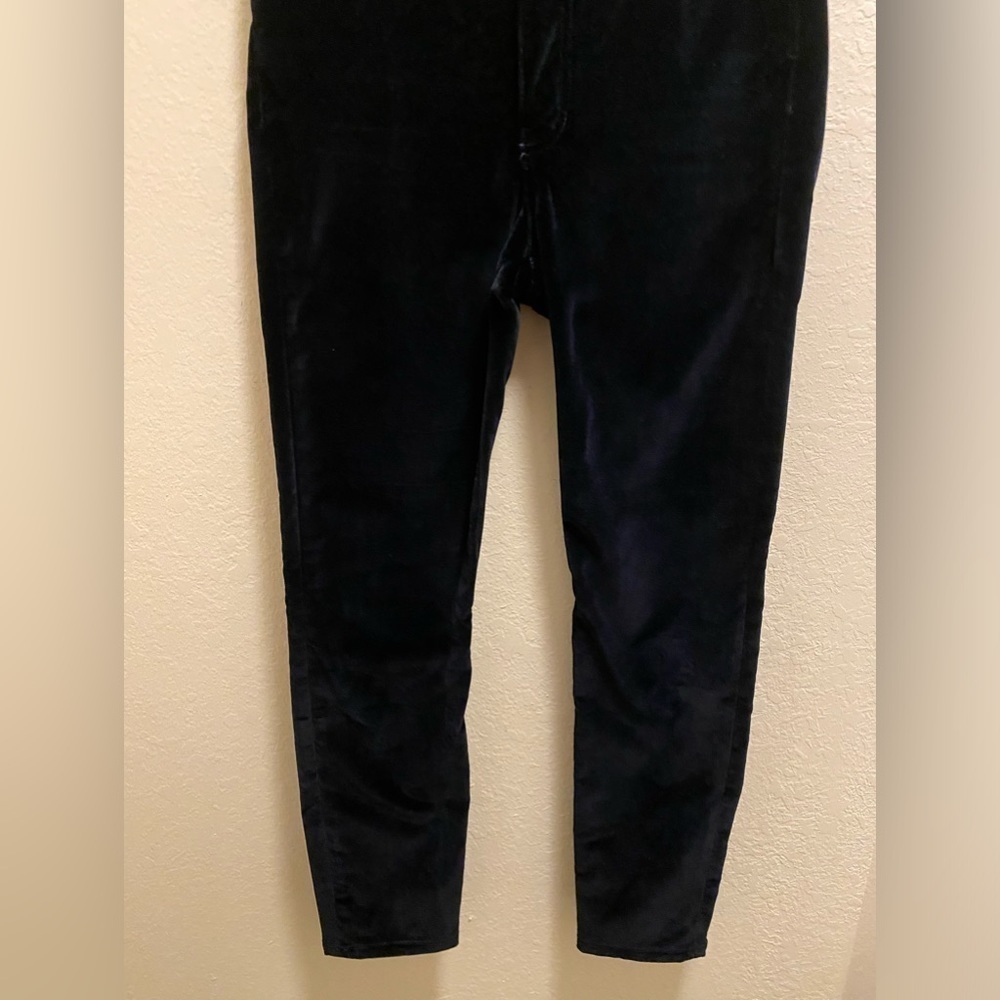 Maje Blue Velvet Slim Fit Skinny Stretch High Rise Pants Size 24/XS/0 - Picture 6 of 9